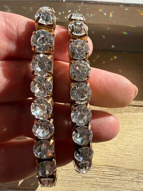 Gold-Tone Crystal Bracelets - Stretchy